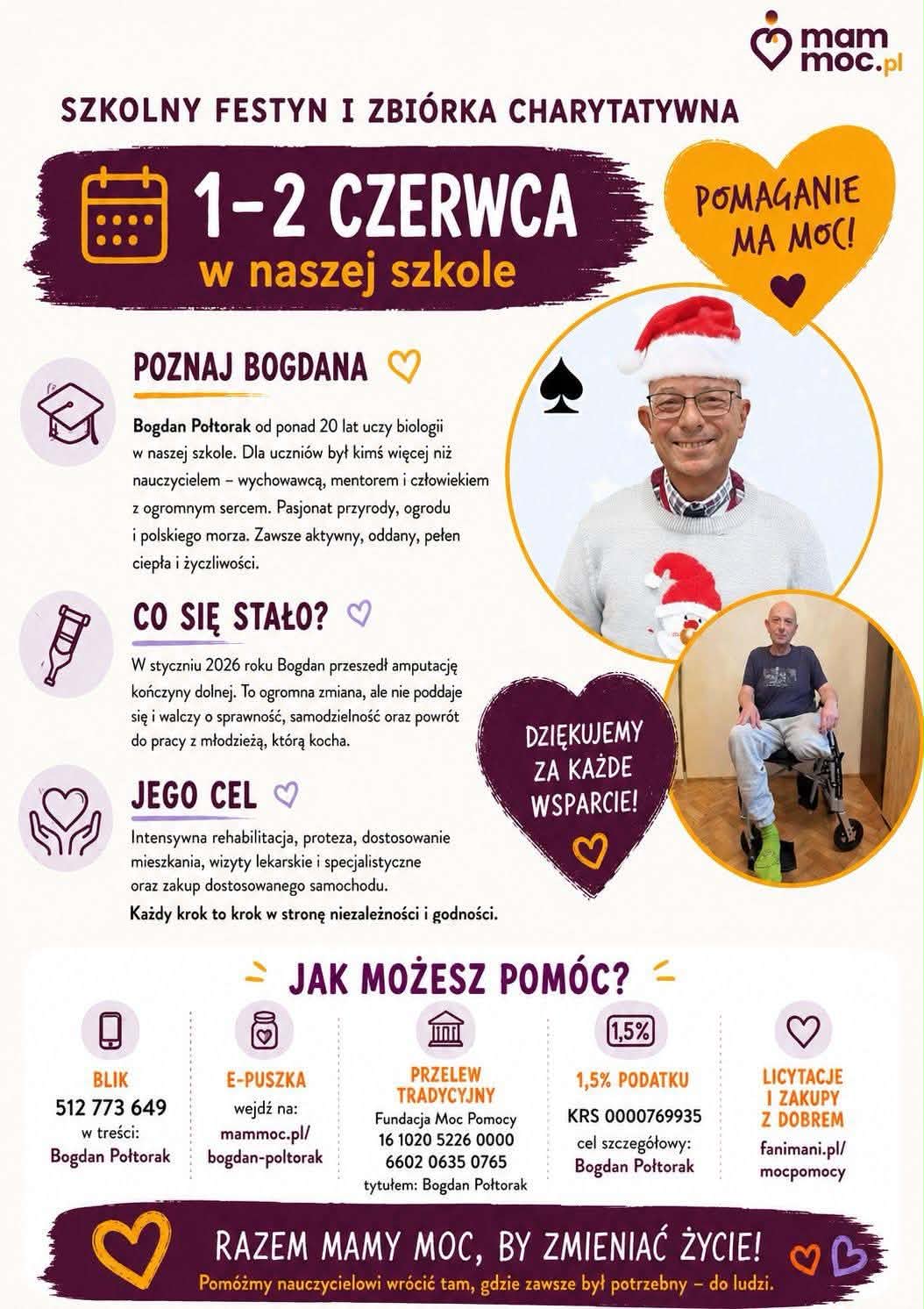 Kiermasz charytatywny na wsparcie prof. Bogdana Półtoraka