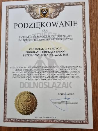 Konferencja podsumowująca program edukacyjny ''Bezpieczny Dolnoślązak''