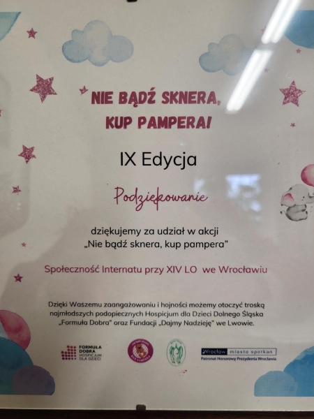 W naszym internacie odbyła się wyjątkowa akcja charytatywna pod hasłem „Nie bądź sknera, k
