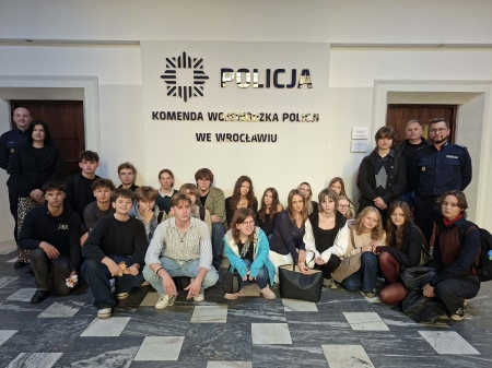 Lekcja w Komendzie Wojewódzkiej Policji we Wrocławiu